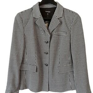 Chadwicks of Boston Houndstooth Blazer‎ Jacket Women's Size 10 Black White